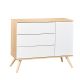 Commode 1 porte et 3 tiroirs Seventies - Sauthon - Blanc