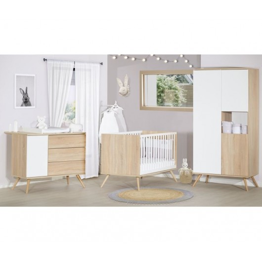 Chambre Complete Sauthon Seventies Avec Lit Evolutif 140 X 70 Cm Version Tiroirs Decor Bois Sauthon Cabriole Bebe