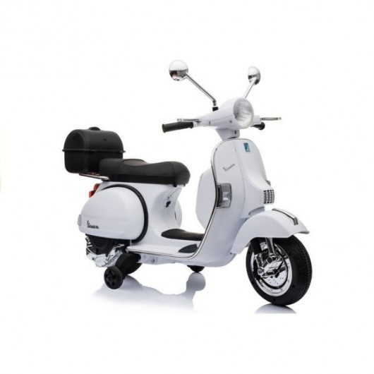 Scooter Electrique 12v Vespa Blanc Pack Luxe Cabriole Pro Cabriole Bebe