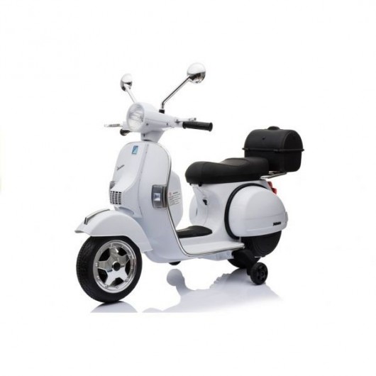 Scooter Electrique 12v Vespa Blanc Pack Luxe Cabriole Pro Cabriole Bebe