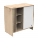 Commode 1 porte 3 niches Tokyo - Sauthon - Blanc et marron